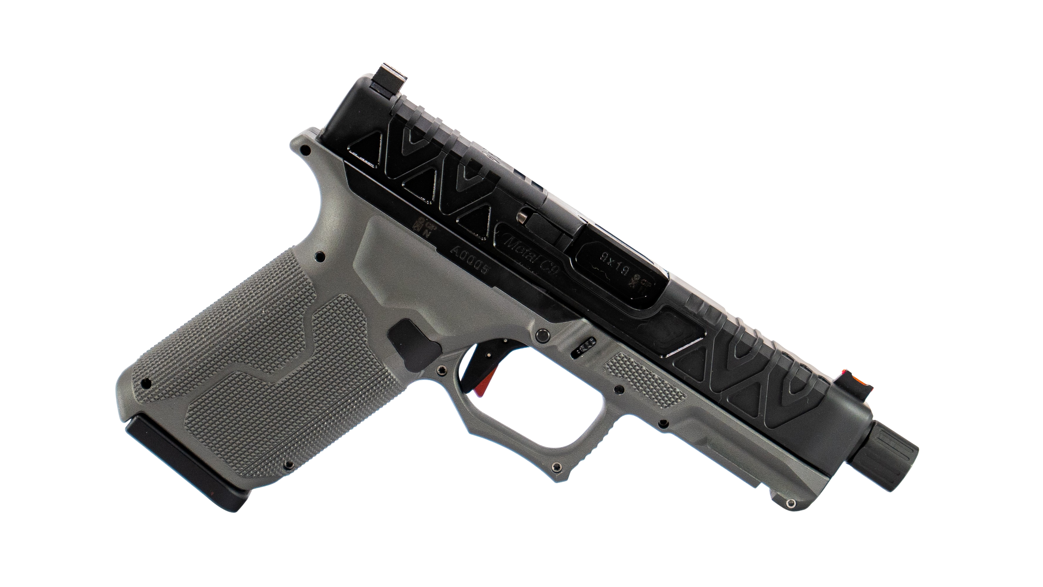 METAL-9 LUGER-COMPACT-SILVER CNC ALUMINIUM-4” BARREL-THREADED